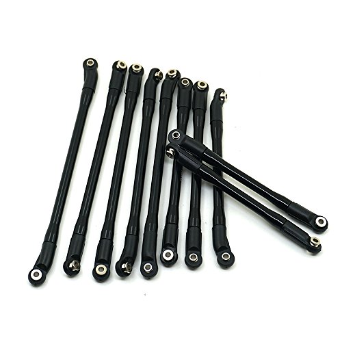 XUNJIAJIE 1set/10PCS Pull Rod Link Zugstange with Ball Ends (313MM Radstand) für 1/10 AXIAL SCX10-II 90046 Crawler Auto von ZuoLan