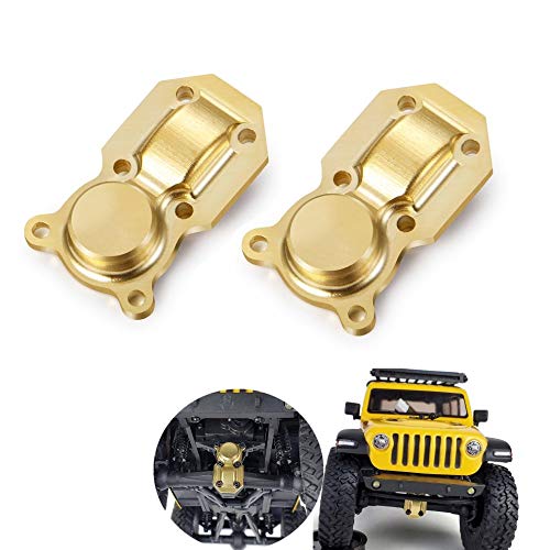 XUNJIAJIE Brass 2pcs Brass Diff Cover,Front/Rear Axles Housing Cover for Axial SCX24 1/24 Deadbolt RC Crawler Car Upgrades Zubehör von ZuoLan