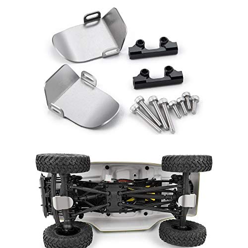 XUNJIAJIE Rostfreier Stahl Vorne & Hinten Achse Schutzplatte for Axial SCX24 AXI90081 Upgrades Zubehör 1:24 RC Crawler Car von ZuoLan