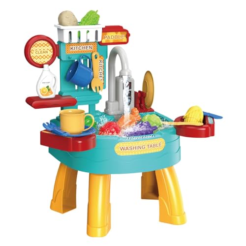 XUQEAYWD Stellen Sie Sich vor, Waschbecken, Spielzeug für Kinderwaschbecken - Spielspielzeug, Rollenspielset-Zubehör - Geschirrspülspielzeug, multifunktionales Rollenspielset-Zubehör von XUQEAYWD