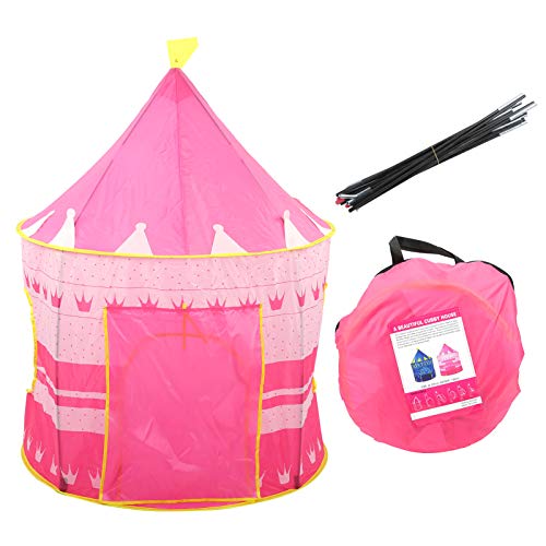 XUXHOU Kinderspielzelt, Kinderprinzessin-Schlosszelt, Spielhauszelt mit Aufbewahrungstasche für Drinnen und Draußen (PINK) von XUXHOU