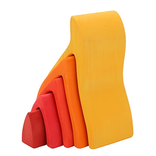 XUXHOU Kreatives Stapelset für, 5-teiliges Stapelspielzeug mit Flammenelementen, Leuchtende Farben, Gebäude mit Mehreren Stapelmöglichkeiten für Offenes Spielen von XUXHOU