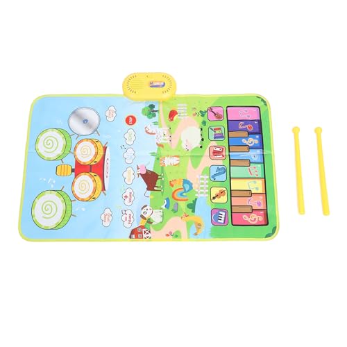 XUXHOU Musikalische Kleinkind, Baby Musical Piano Keyboard Drum Mattenpad mit 2 Stöcken für Jungen Mädchen Frühschulbildung (Farmtyp) von XUXHOU