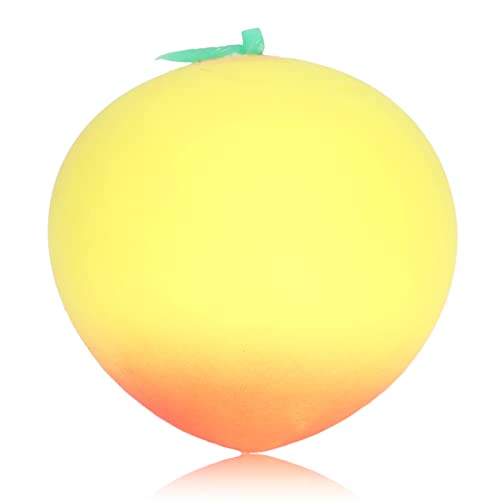 XUXHOU Pfirsich-Quetschball, Niedlicher Elastischer Frucht-Stressball Zur Angstlinderung, Zappelspielzeug für Damen, Herren, (Yellow) von XUXHOU