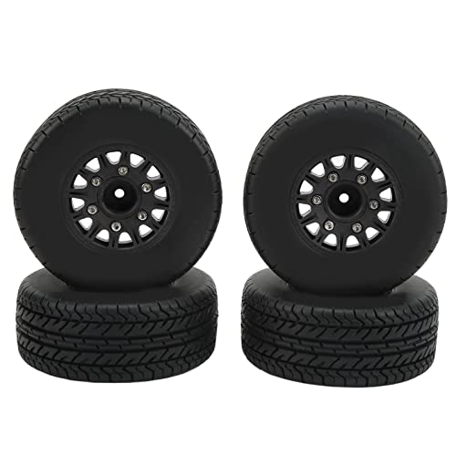 XUXHOU RC -Autoradreifen, Gummi 1/10 RC Kurzerlauf -LKW -Reifen Plastik -Hub mit Sechskantadapter für ARRMA (Black) von XUXHOU