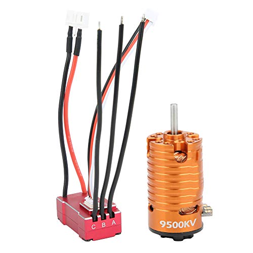 XUXHOU RC Motor ESC Set, 1410 Bürstenloser Motor 18A ESC Elektrischer Geschwindigkeitsregler Ersatzzubehör (Orange 9500KV) von XUXHOU