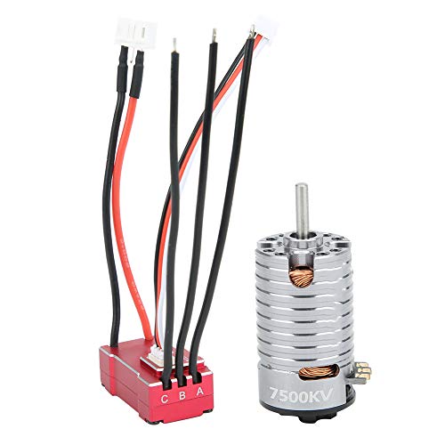 XUXHOU RC Motor ESC Set, 1410 Bürstenloser Motor 18A ESC Elektrischer Geschwindigkeitsregler Ersatzzubehör (Titanfarbe 7500KV) von XUXHOU