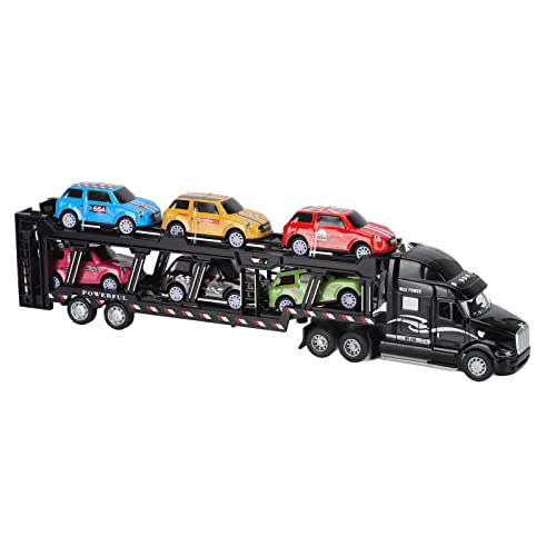 XUXHOU Transporter-LKW-Spielzeug, 1:48 Hohe Simulationslegierung, Abnehmbares Sechs-Auto-Kindertransporter-LKW-Fahrzeugmodell (Black) von XUXHOU