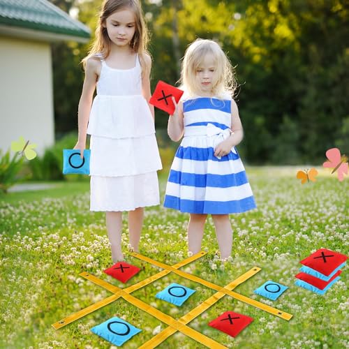 XVEPTKLQ Giant Tic Tac Toe Game,4 Ft X 4 Ft Portable Strap Game Bean Bag Toss Tic Tac Outdoor Lawn Games for Adults and Family Backyard Camping Across Outside Games von XVEPTKLQ
