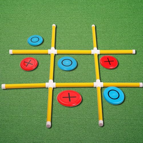 XVEPTKLQ Giant Tic Tac Toe Outdoor Game, 4 Ft X 4 Ft Large Tic Tac Toe Strap Game Outdoor Soft Flying Disc for Kids and Adults to Play Outdoors, Beach, and Park von XVEPTKLQ