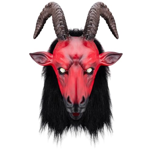 XVHOAB 1pc Devil Maske Scary 3D Full Head Horn Ziegenmaske Monster Demon Halloween Kostüm für Halloween Cosplay Party XVHOAB 1pc Devil Maske Scary 3D Full Head Horn Ziegenmaske Monster Demon Halloween Kostüm für Halloween Cosplay Party von XVHOAB