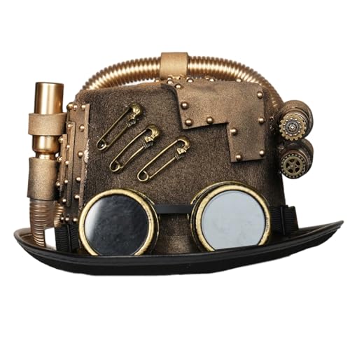 XVHOAB 1pc Steampunk Top Hut Frauen Gothic Steam Pipe Top Hut mit Goggle Halloween Kostümhüte. XVHOAB 1pc Steampunk Top Hut Frauen Gothic Steam Pipe Top Hut mit Goggle Halloween Kostümhüte. von XVHOAB
