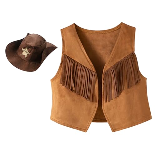 XVHOAB 2pcs/Set Cowboy Kostüm Kids Classic Kleinkind Cowboy -Outfit gehören Tasseled Vest & Foldable Hut für Halloween Cosplay, 150 XVHOAB 2pcs/Set Cowboy Kostüm Kids Classic Kleinkind Cowboy -Outfit gehören Tasseled Vest & Foldable Hut für Halloween Cosplay, 150 von XVHOAB