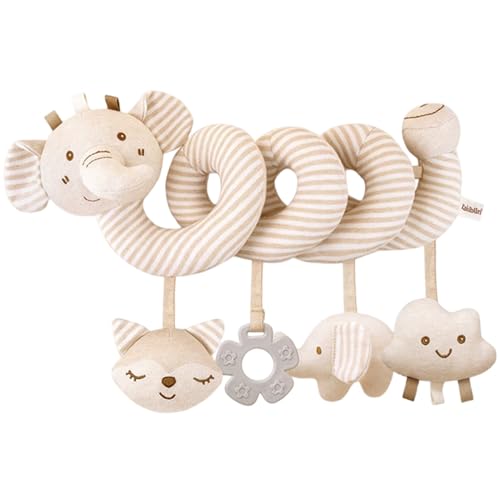 XVHOAB Baby Kinderwagen Spielzeug, spiralpolkische Tiere, die Krippenspielzeug hängen, quietschende frühe pädagogische sensorische Aktivität Wind für Neugeborene 0-6 Monate, Elefant XVHOAB Baby Kinderwagen Spielzeug, spiralpolkische Tiere, die Krippenspielzeug hängen, quietschende frühe pädagogische sensorische Aktivität Wind für Neugeborene 0-6 Monate, Elefant von XVHOAB