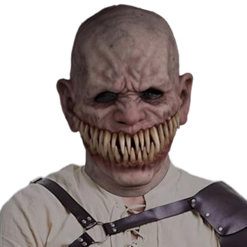 XVHOAB Beängstigende Maske, Silikon scharfe Zähne realistische Masken für Erwachsene menschliches Gesicht, Halloween Requisiten für Karnevals Cosplay Kostümparty Spukhaus Spukhaus XVHOAB Beängstigende Maske, Silikon scharfe Zähne realistische Masken für Erwachsene menschliches Gesicht, Halloween Requisiten für Karnevals Cosplay Kostümparty Spukhaus Spukhaus von XVHOAB