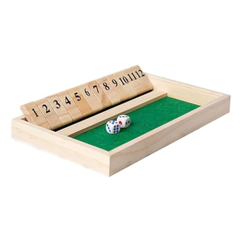 Klassisches Brettspiel for Kinder und Erwachsene, pädagogisches Mathe-Lernspielzeug. Close The Box Game, Shut Box Dice Game Tischwürfelspiel von XWMSCLAK