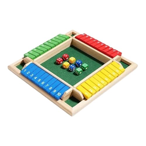 Spieltisch Geschenk Eltern-Kind-Spiel Digitales Brett Kinderspielzeug Spiele Zahlenspiel aus Holz Shut The Box Würfelspiel(E) von XWMSCLAK