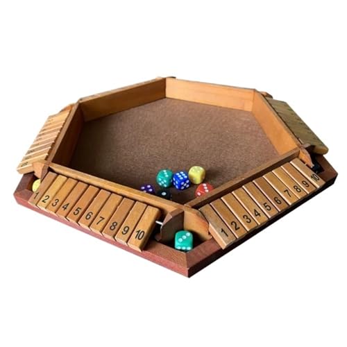 Würfelspiel „Shut The Box“, Tisch-Mathe-Spiel, Heimparty, mit 16 Würfeln, Holzbrett, Klassiker for Kinder und Erwachsene(Green) von XWMSCLAK