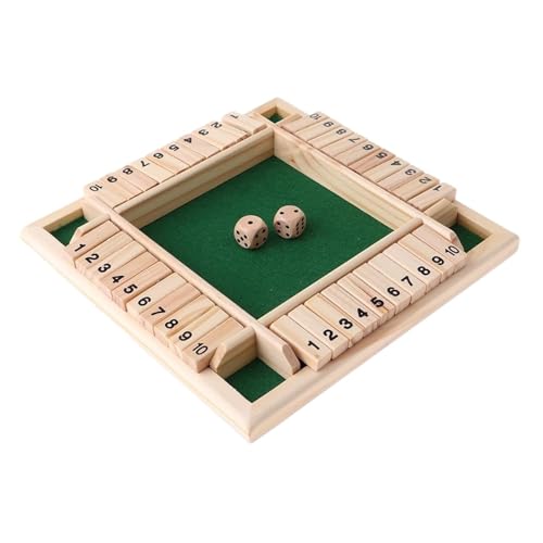 XWMSCLAK 4-seitiges Würfelbrett mit 1–10 Zahlen „Shut The Box“ for Erwachsene, trinkende Familie von XWMSCLAK