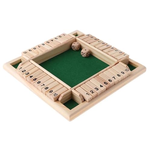 XWMSCLAK Holz 4-seitig 1-10 Zahlen Shut The Box Würfel for Trinken Familienspielzeug von XWMSCLAK