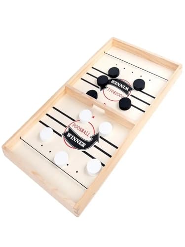 XWMSCLAK Holz-Billardbrett, Zwei-Mann-Match, Brettspiel, Gewinner, Tischspielzeug, Geschwindigkeit und Genauigkeit, interaktives Eltern-Kind-Kampfspiel, Spielzeug, Geschenk(Size-L-with-Box) von XWMSCLAK