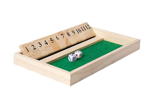 XWMSCLAK Holz Close The Box Spiel Vintage Brettspiel Shut The Box Set Holzbrett Schachspiel Tabletop Spiele Männer Sammeln Spielzeug von XWMSCLAK