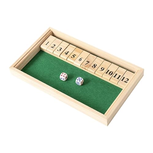 XWMSCLAK Klassisches Brettspiel for Kinder und Erwachsene, pädagogisches Mathe-Lernspielzeug. Close The Box Game, Shut Box Dice Game Tischwürfelspiel von XWMSCLAK