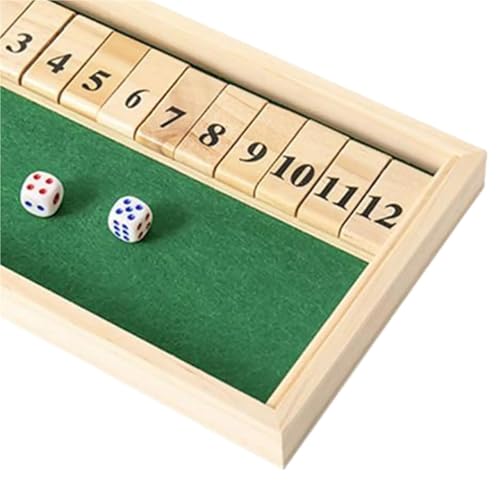 XWMSCLAK Klassisches Brettspiel for Kinder und Erwachsene, pädagogisches Mathe-Lernspielzeug. Close-The-Box-Spiel, Shut-Box-Würfelspiel, Tischwürfelspiel von XWMSCLAK