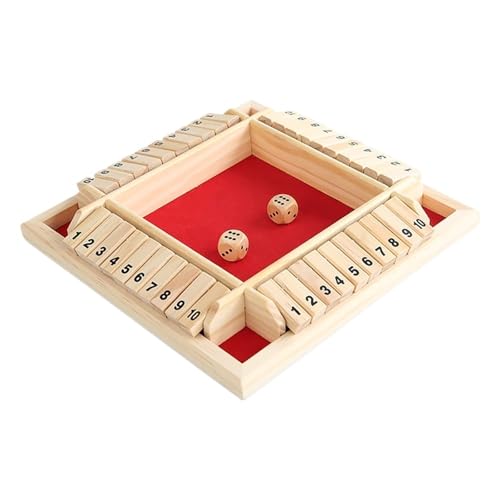 XWMSCLAK Shut The Box Würfelspiel, 4-seitiges Holzbrettspiel, Klassische Tischversion, Spiele for Kinder und Erwachsene, for Klassenzimmer, Zuhause, Party oder Kneipe(Green) von XWMSCLAK