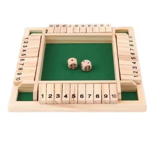 XWMSCLAK Vierseitiges 10 Numbers Shut The Box Brettspiel-Set, Würfel, Party, Club, Trinkspiele for Erwachsene und Familien(01) von XWMSCLAK