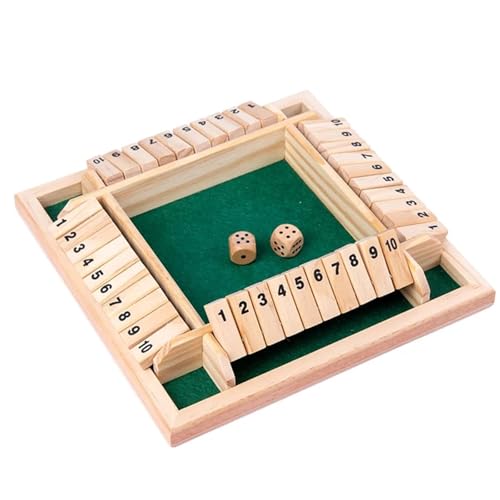 XWMSCLAK Vierseitiges 10 Numbers Shut The Box Brettspiel-Set, Würfel, Party, Club, Trinkspiele for Erwachsene und Familien von XWMSCLAK