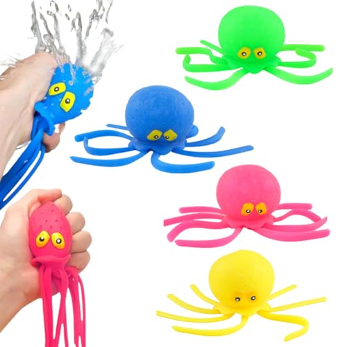 4Stück Wasserspielzeug Kinder，Badewannenspielzeug Niedliche Oktopus，Baby Badespielzeug，Badewannenspielzeug Niedliche Octopus，Octopus Sprinkler Badespielzeug von XWMTDKX