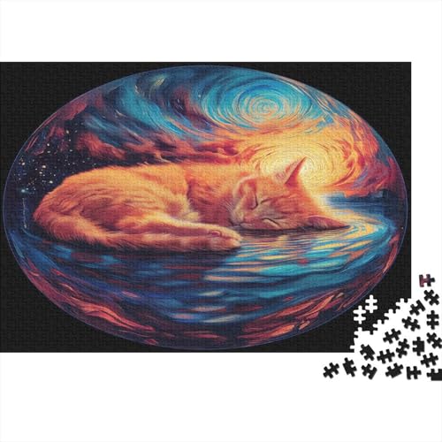 Cat 1000 Teile Erwachsene Puzzle Rätsel Unmöglich anspruchsvolles pädagogisches Spiel Puzzle 1000 Teile für Erwachsene Hausdekoration 1000 Stück (75 x 50 cm) von XWVALDYZL