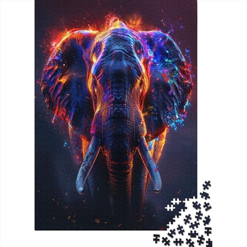 Elephant Puzzle für Erwachsene 1000 Teile für Erwachsene, 1000-teiliges Puzzle für Erwachsene, anspruchsvolle Puzzlespiele, geeignet für Männer und Frauen, 1000 Stück (75 x 50 cm) von XWVALDYZL