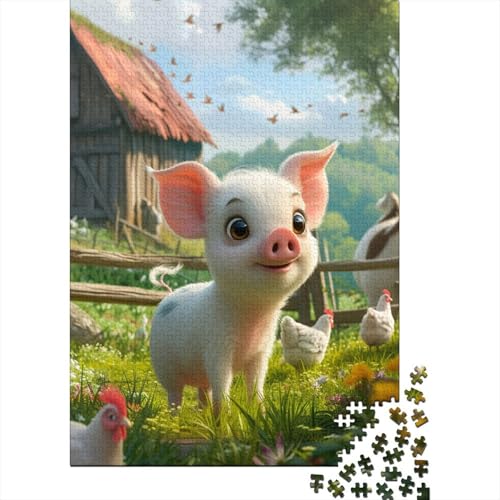 Piglet 1000 Stück Erwachsene Puzzle Spiele Entspannung und Intelligenz Nachhaltiges Holzpuzzle Puzzle für Familienspiel Geschenk Für Liebe Und Freund Nachhaltig 1000 Stück (75 x 50 cm) von XWVALDYZL