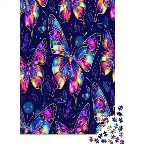 Schmetterling 1000 Stück Puzzles Für Erwachsene Teenager Stress Abbauen Familien-Puzzlespiel 1000-teiliges Puzzle Kinder Lernspiel Spielzeug Geschenk Puzzel 1000pcs (75x50cm) von XXDVBASOT