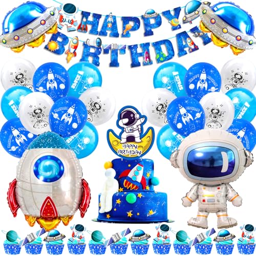 Weltraum Kindergeburtstag Deko,50 Pcs Astronaut Geburtstag Luftballons,Rakete Raumschiff Helium Ballons,Kit Geburtstagdeko Jungen,Weltraum Thema Party Dekoration von XYWOQS