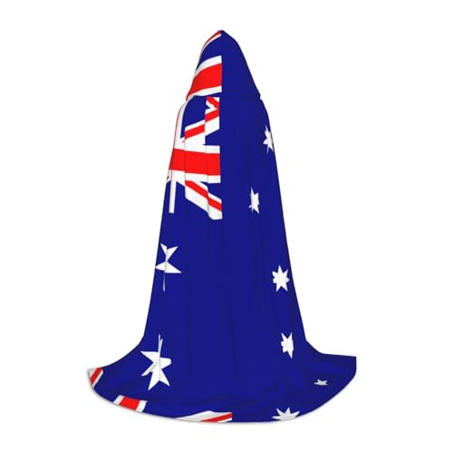 XZDAL Australische Flagge, bedruckter Kapuzenumhang, L, für Teenager, Cosplay, Rollenspiele, Festival, Maskerade, Mottoparty Kostüm von XZDAL