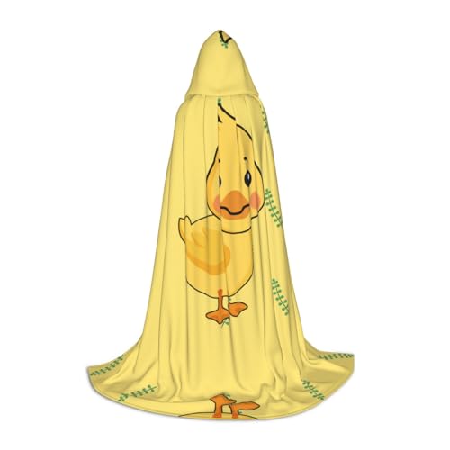 XZDAL Cartoon Duck Printed Hooded Cape M for Teens Cosplay Role-Play Festival Maskerade and Theme Party Costume von XZDAL