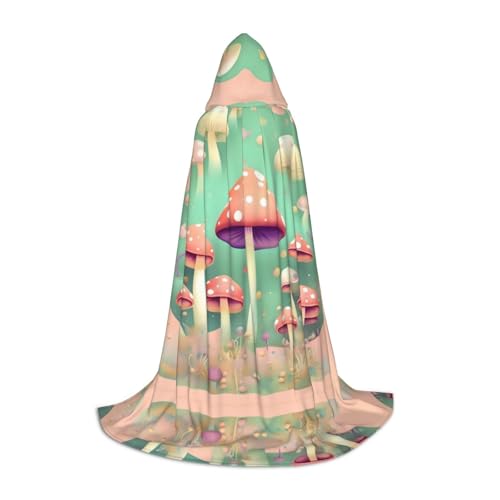 XZDAL Dream Mushroom Printed Hooded Cape L for Teens Cosplay Role-Play Festival Maskerade and Theme Party Costume von XZDAL