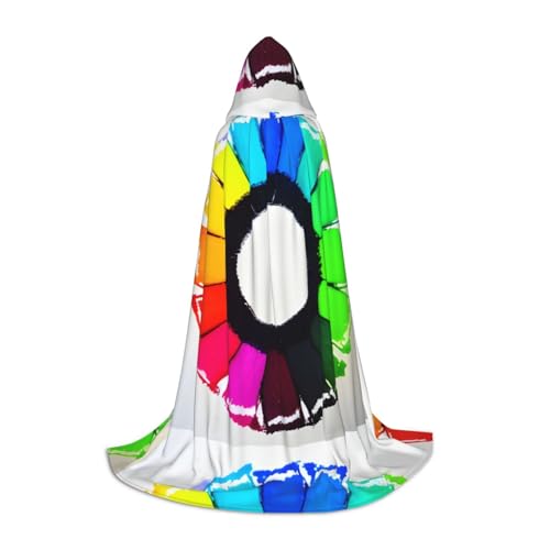 XZDAL Farbige Kreise, Kapuzenumhang, Größe M, für Teenager, langer Umhang, Kostüm, Cosplay, Maskerade, Karneval, Party XZDAL Farbige Kreise, Kapuzenumhang, Größe M, für Teenager, langer Umhang, Kostüm, Cosplay, Maskerade, Karneval, Party von XZDAL
