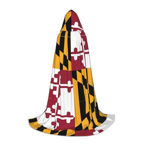 XZDAL Flag of Maryland Printed Hooded Cape M for Teens Cosplay Role-Play Festival Maskerade and Theme Party Costume von XZDAL