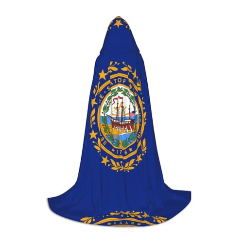 XZDAL Flag of New Hampshire Printed Hooded Cape M for Teens - Cosplay, Role-Play, Festival, Maskerade, and Theme Party Costume von XZDAL