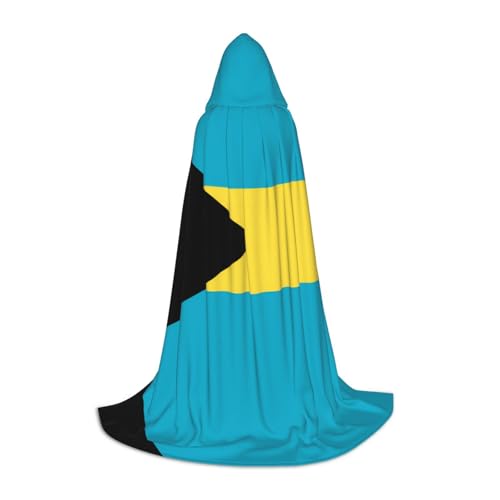 XZDAL Flagge der Bahamas Bedruckter Kapuzenumhang S für Teenager Cosplay Rollenspiel Festival Maskerade Mottoparty Kostüm von XZDAL