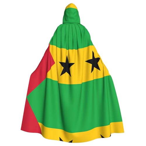 XZDAL Flagge von Sao Tome und Principe Halloween-Kapuzenumhang für Erwachsene, mit übergroßem Umhang, langlebig und bequem für Festivals von XZDAL