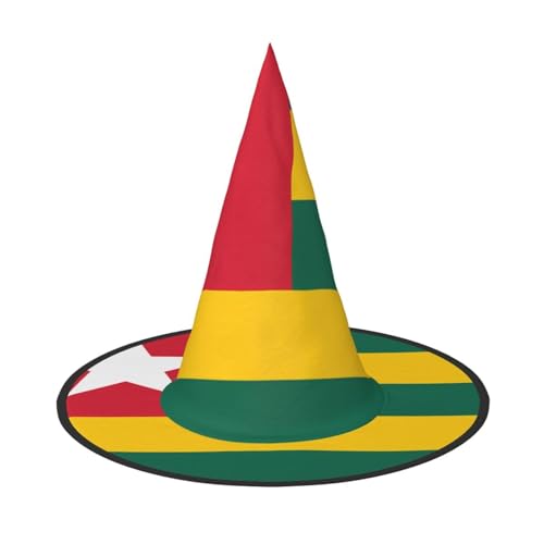 XZDAL Flagge von Togo, zusammenklappbarer Hexenhut, für Festivals, Rollenspiele und Halloween-Partys, platzsparendes Design von XZDAL