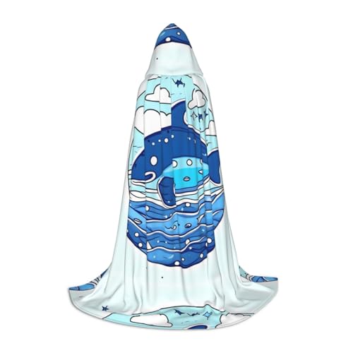 XZDAL Kleiner Wal Schwimmen Kapuzen Umhang L für Teenager Langer Umhang Kostüm Cosplay Maskerade Karneval Party XZDAL Kleiner Wal Schwimmen Kapuzen Umhang L für Teenager Langer Umhang Kostüm Cosplay Maskerade Karneval Party von XZDAL