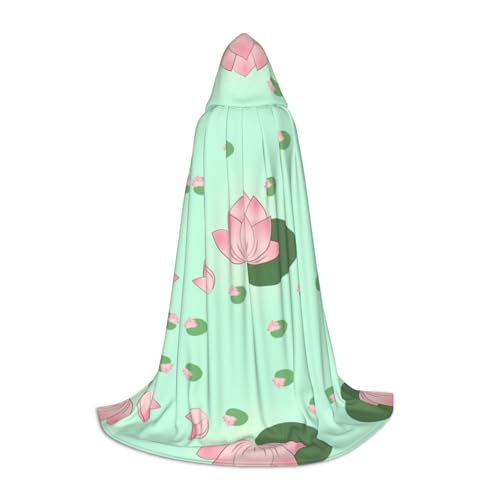 XZDAL Lotus Flowers waiting to bloom Printed Hooded Cape S for Teens - Cosplay, Role-Play, Festival, Maskerade, and Theme Party Costume von XZDAL