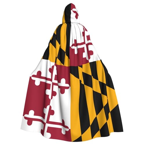 XZDAL Maryland State Flag Erwachsenen-Halloween-Kapuzenumhang mit übergroßem Umhang, langlebig und bequem für Festivals von XZDAL