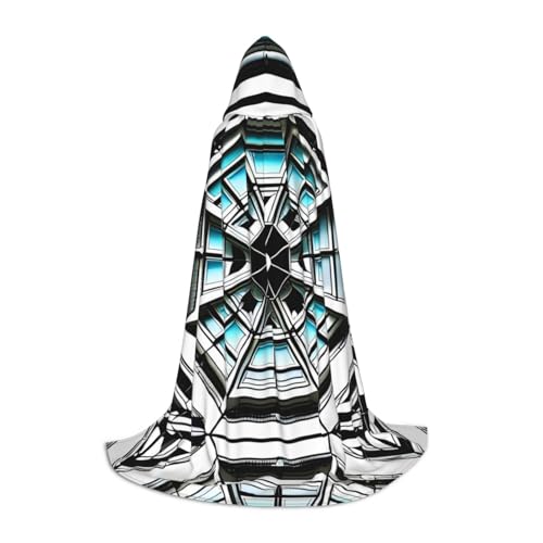 XZDAL Octagon Building Printed Hooded Cape L for Teens Cosplay Role-Play Festival Maskerade and Theme Party Costume von XZDAL